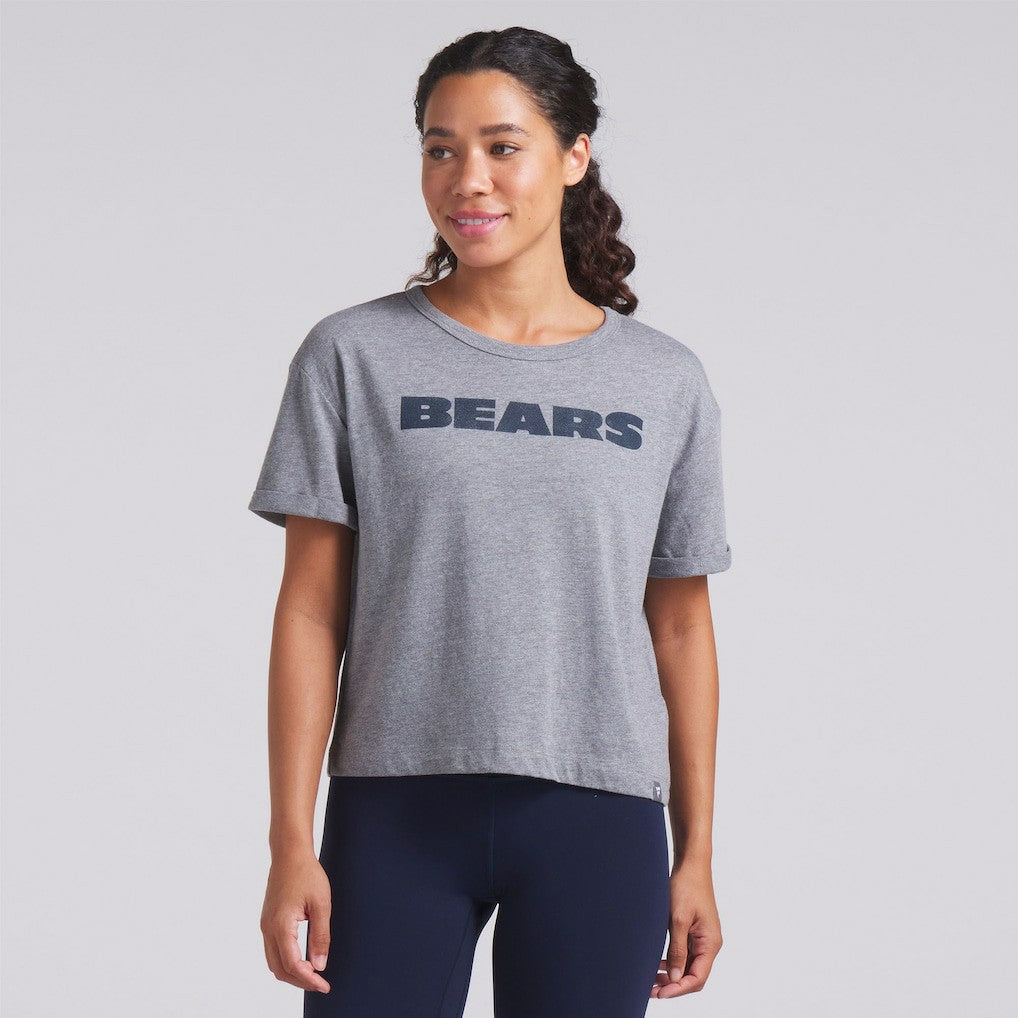 Chicago Bears Women's Swing Pass Tri-Blend Boxy T-Shirt Heather Gray | Fanatics