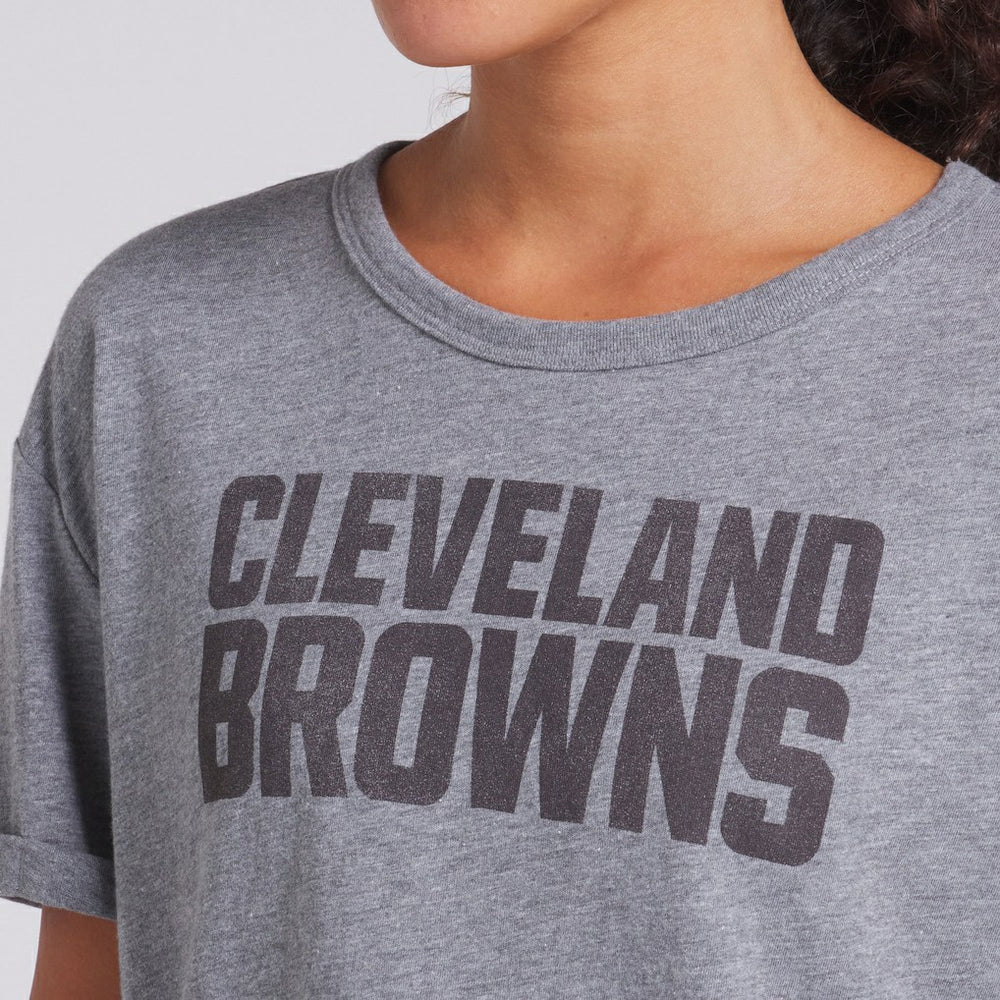 Cleveland Browns Women's Swing Pass Tri-Blend Boxy T-Shirt Heather Gray | Fanatics