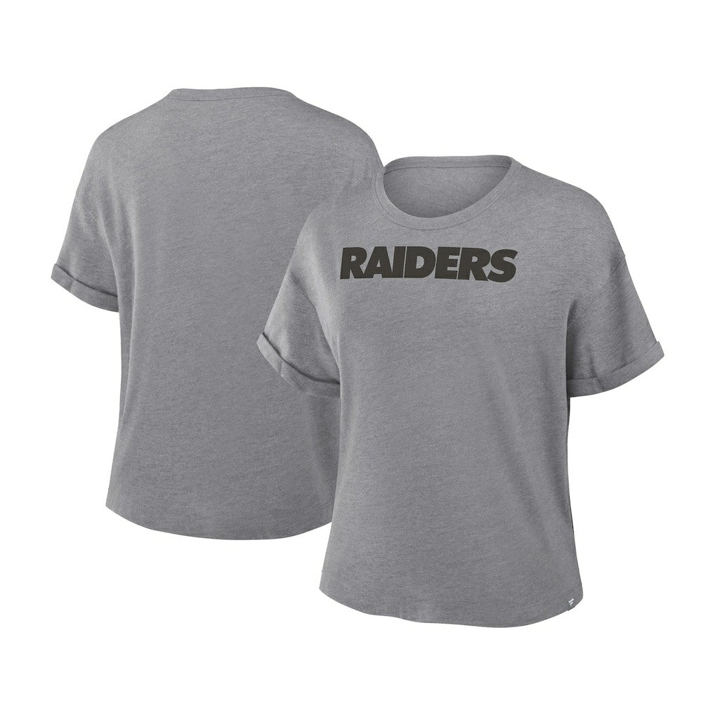 Las Vegas Raiders Women's Swing Pass Tri-Blend Boxy T-Shirt Heather Gray | Fanatics
