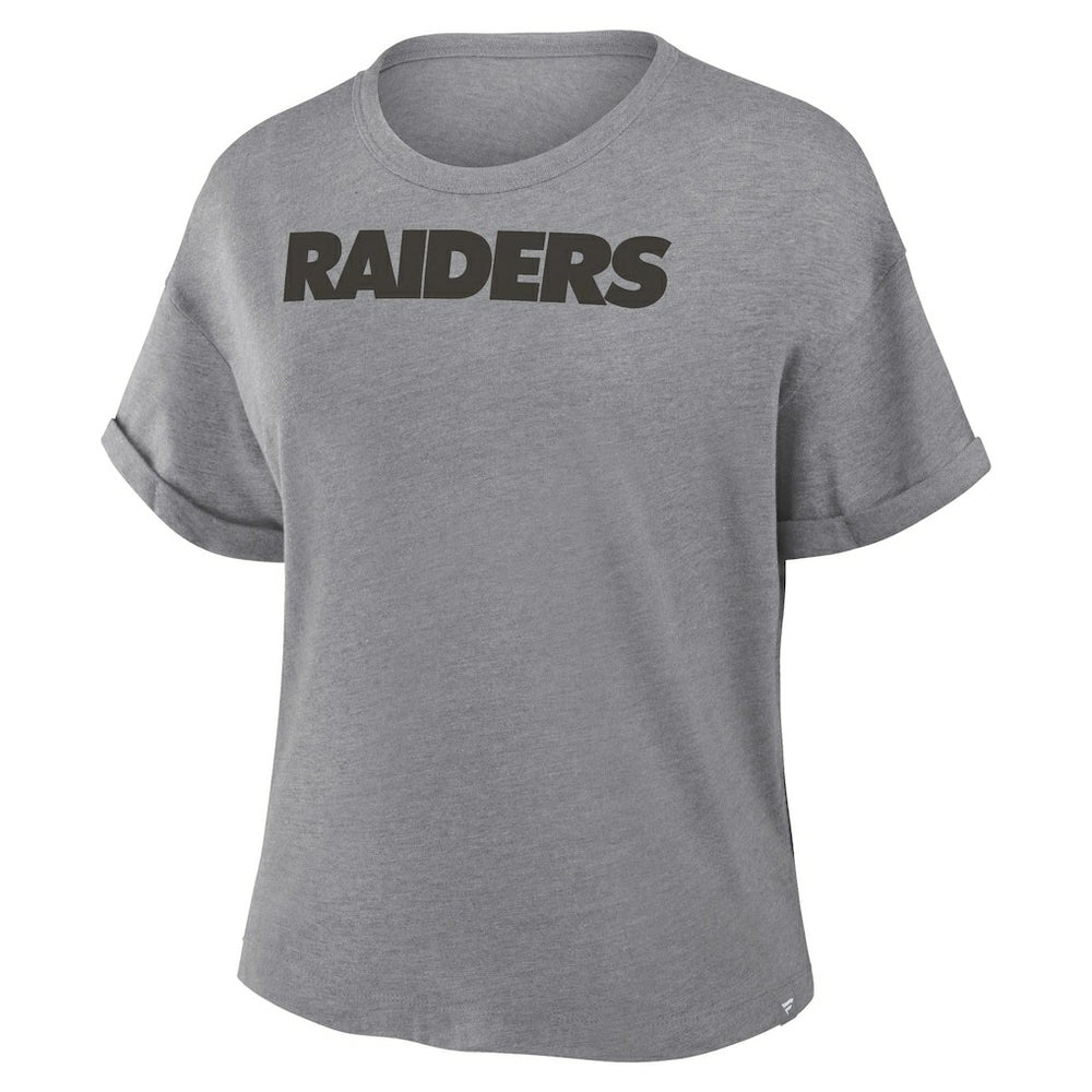 Las Vegas Raiders Women's Swing Pass Tri-Blend Boxy T-Shirt Heather Gray | Fanatics