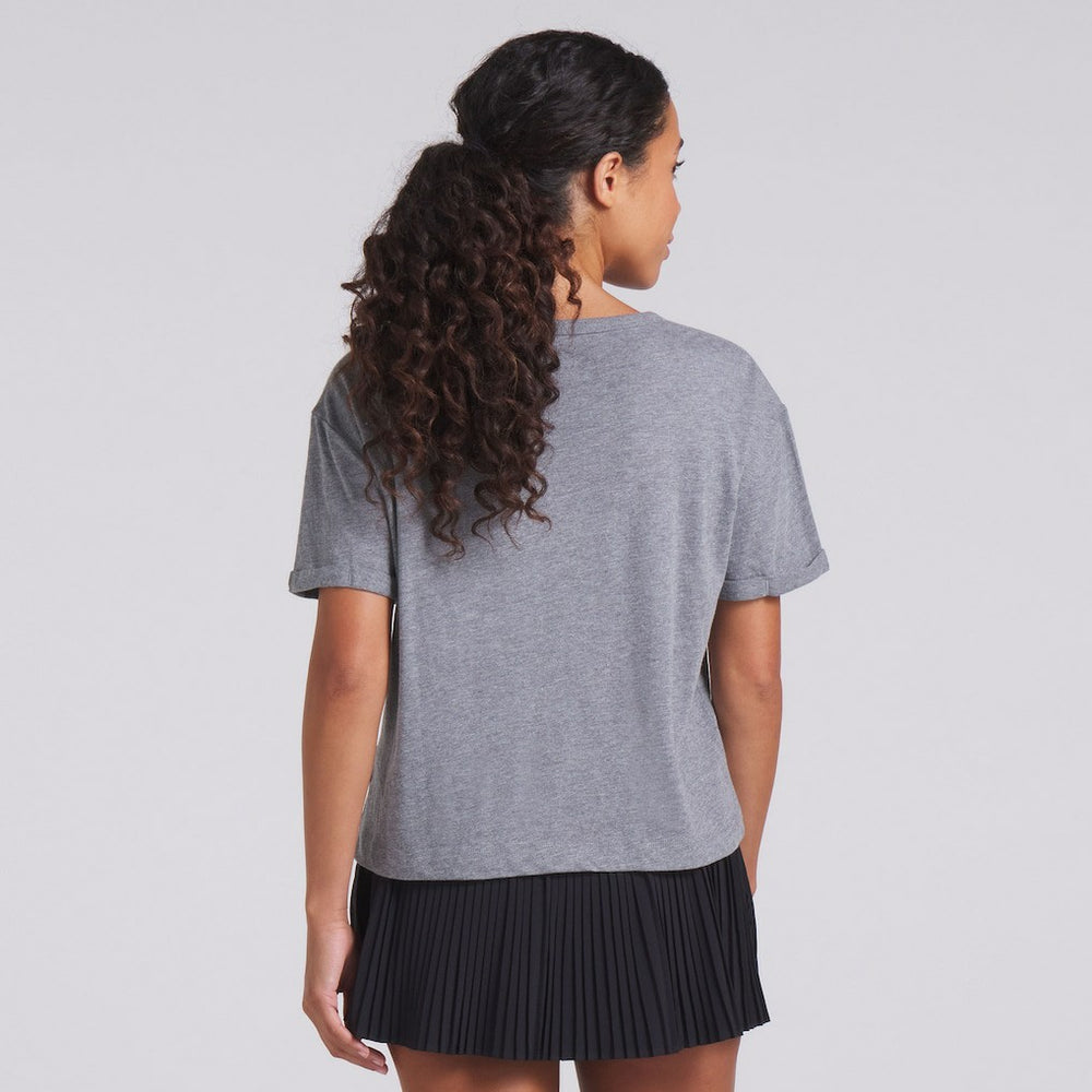 Las Vegas Raiders Women's Swing Pass Tri-Blend Boxy T-Shirt Heather Gray | Fanatics