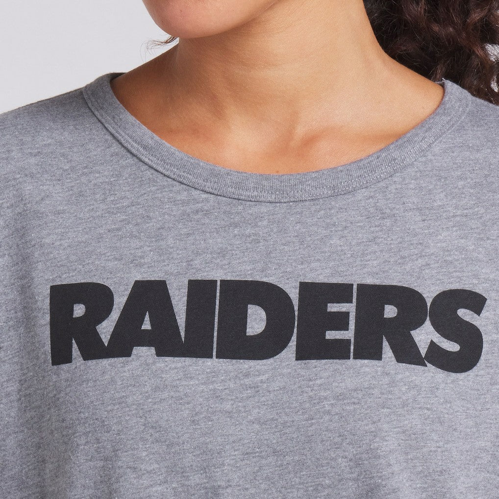 Las Vegas Raiders Women's Swing Pass Tri-Blend Boxy T-Shirt Heather Gray | Fanatics