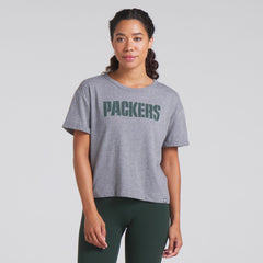 Green Bay Packers Women's Swing Pass Tri-Blend Boxy T-Shirt Heather Gray | Fanatics