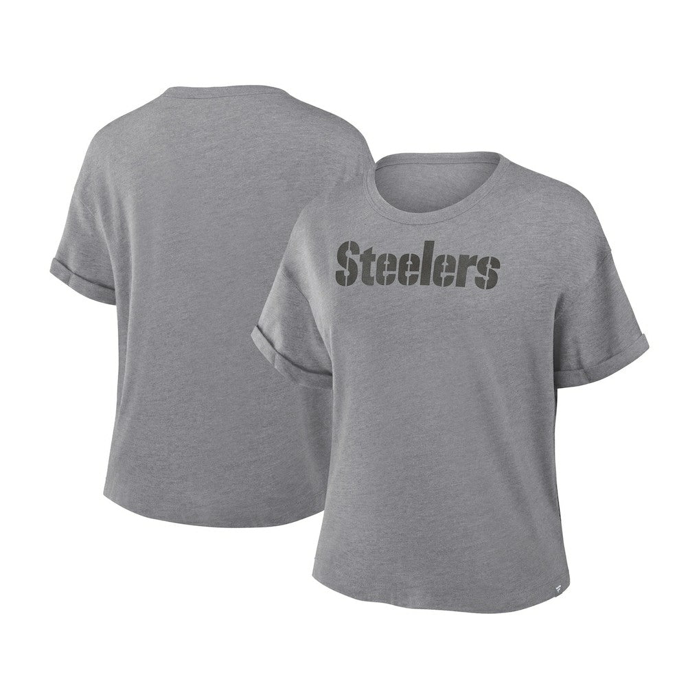 Pittsburgh Steelers Women's Swing Pass Tri-Blend Boxy T-Shirt Heather Gray | Fanatics