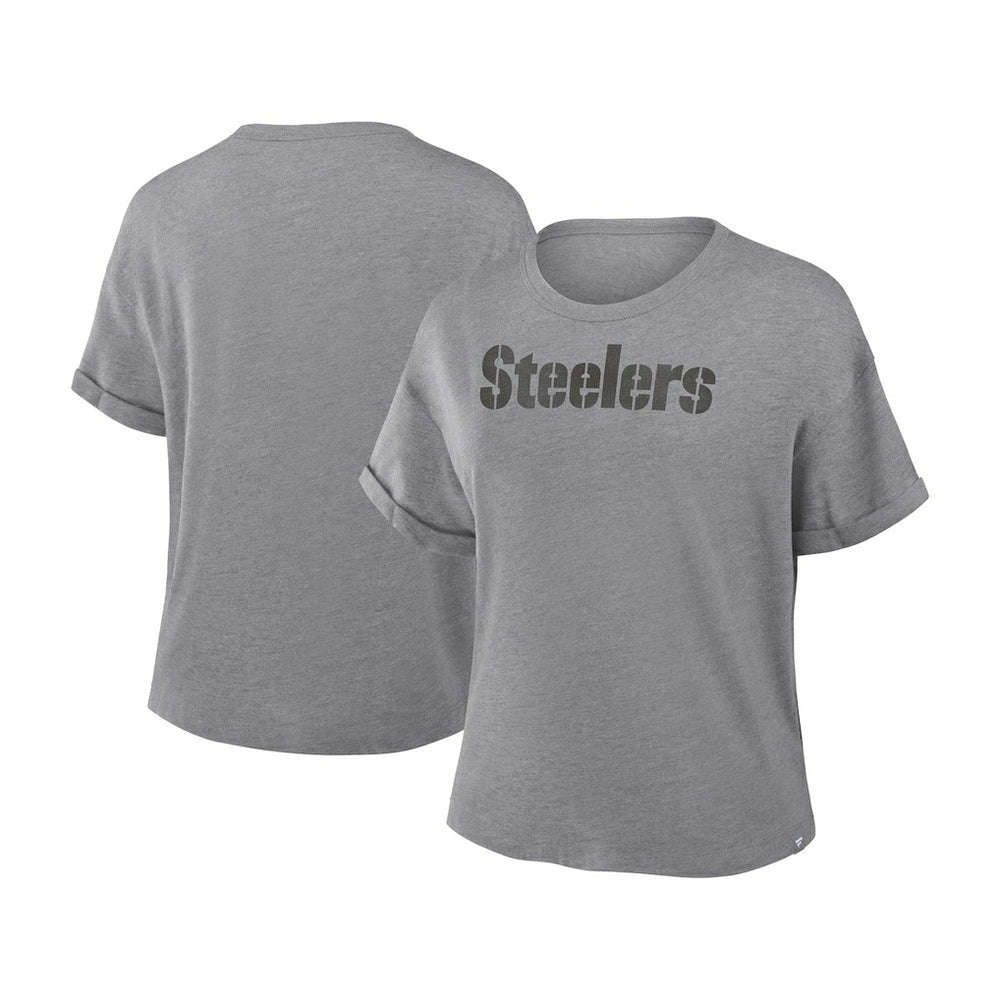 Pittsburgh Steelers Women's Swing Pass Tri-Blend Boxy T-Shirt Heather Gray | Fanatics