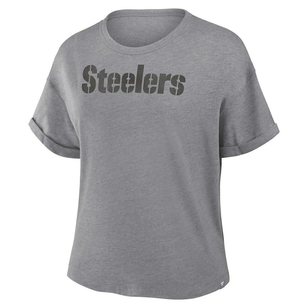 Pittsburgh Steelers Women's Swing Pass Tri-Blend Boxy T-Shirt Heather Gray | Fanatics