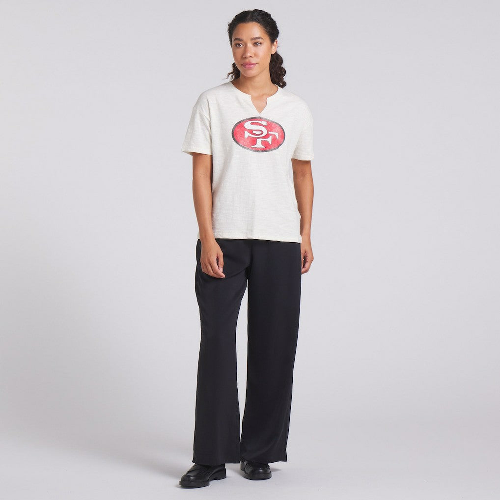 San Francisco 49ers Women's Trick Play Slub Boxy T-Shirt Cream | Fanatics