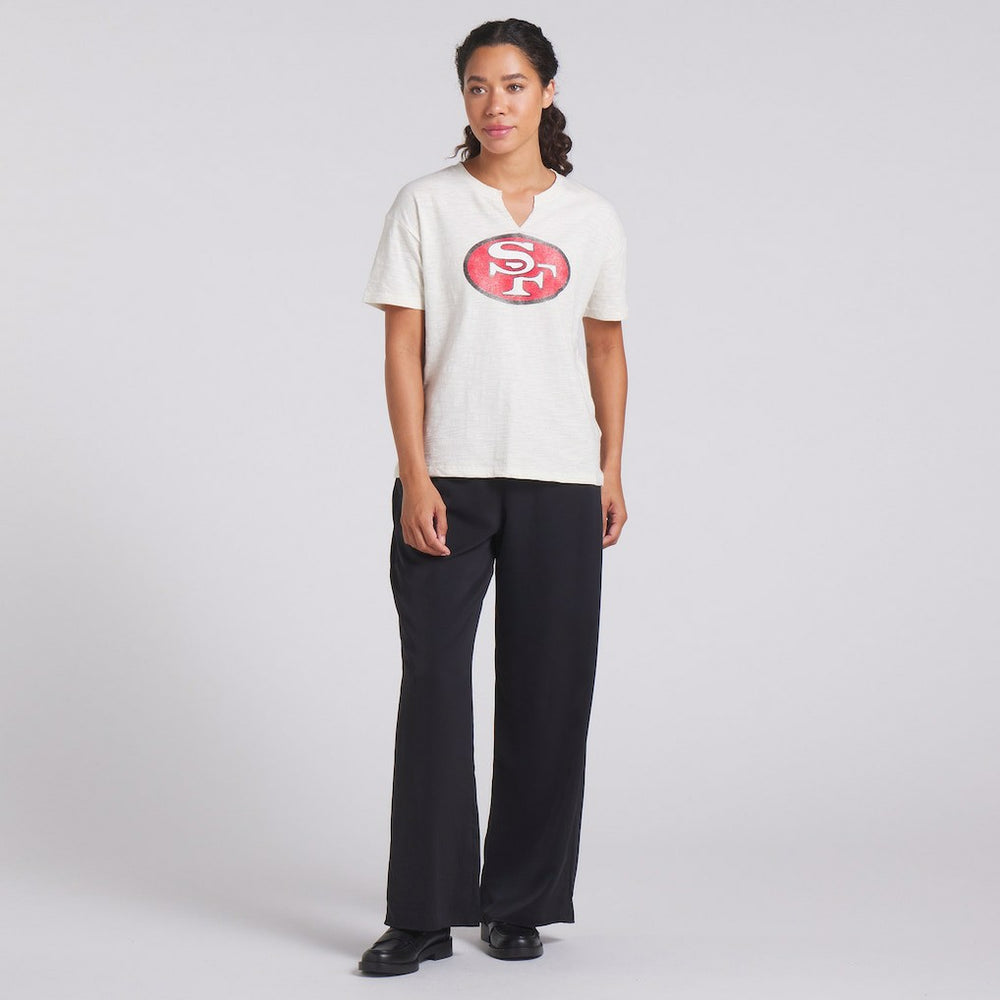 San Francisco 49ers Women's Trick Play Slub Boxy T-Shirt Cream | Fanatics