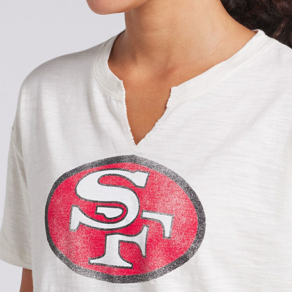 San Francisco 49ers Women's Trick Play Slub Boxy T-Shirt Cream | Fanatics
