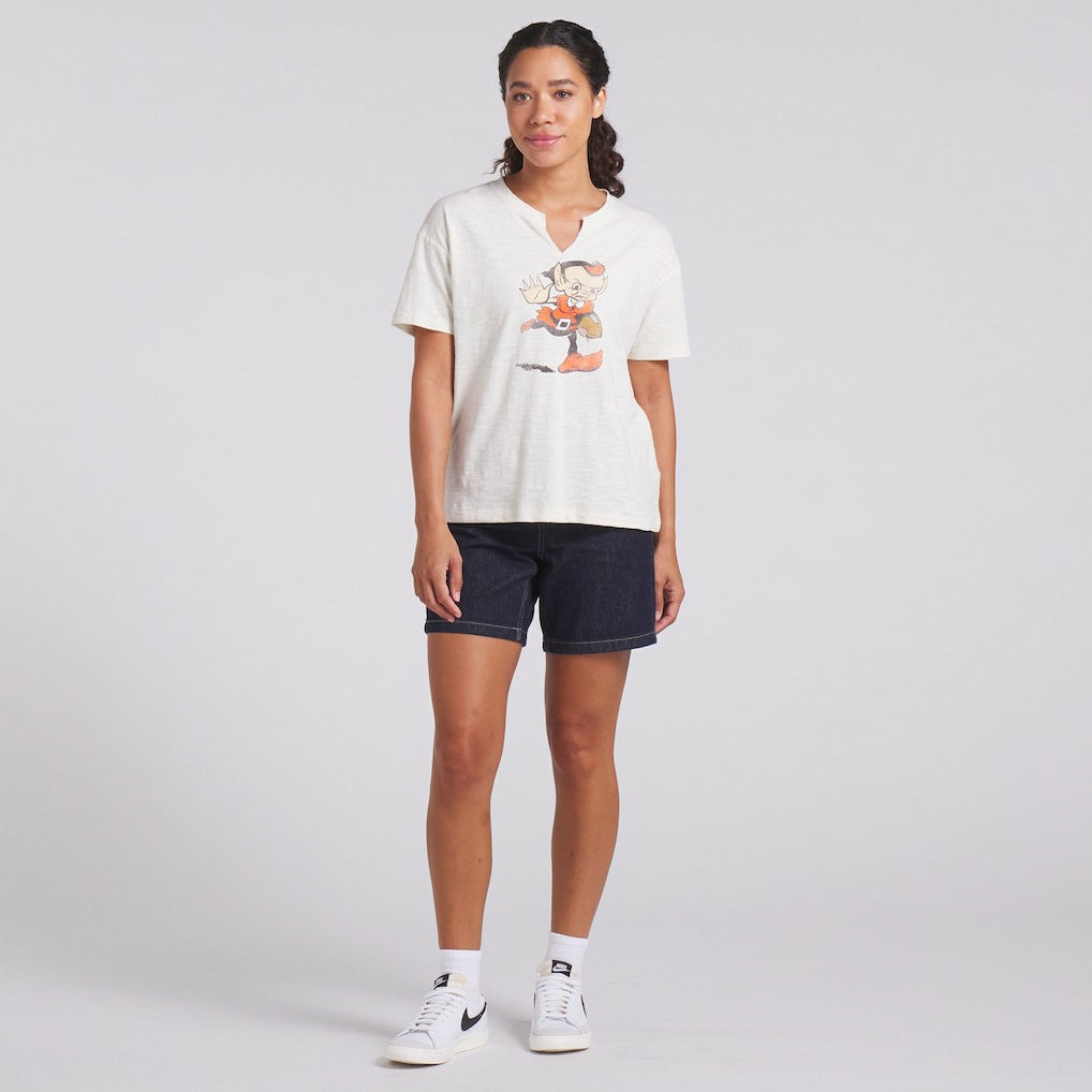Cleveland Browns Women's Trick Play Slub Boxy T-Shirt Cream | Fanatics