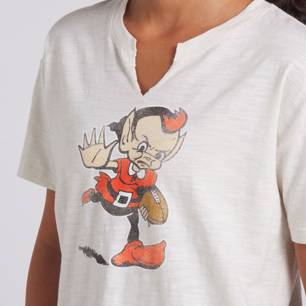 Cleveland Browns Women's Trick Play Slub Boxy T-Shirt Cream | Fanatics