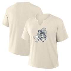 Dallas Cowboys Women's Trick Play Slub Boxy T-Shirt Cream | Fanatics