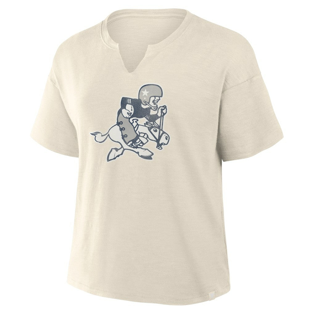 Dallas Cowboys Women's Trick Play Slub Boxy T-Shirt Cream | Fanatics