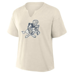 Dallas Cowboys Women's Trick Play Slub Boxy T-Shirt Cream | Fanatics