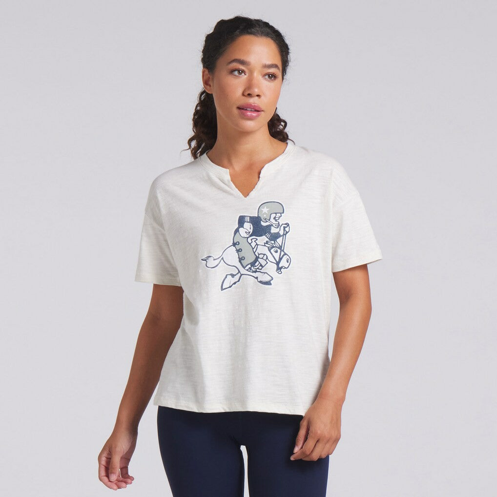 Dallas Cowboys Women's Trick Play Slub Boxy T-Shirt Cream | Fanatics