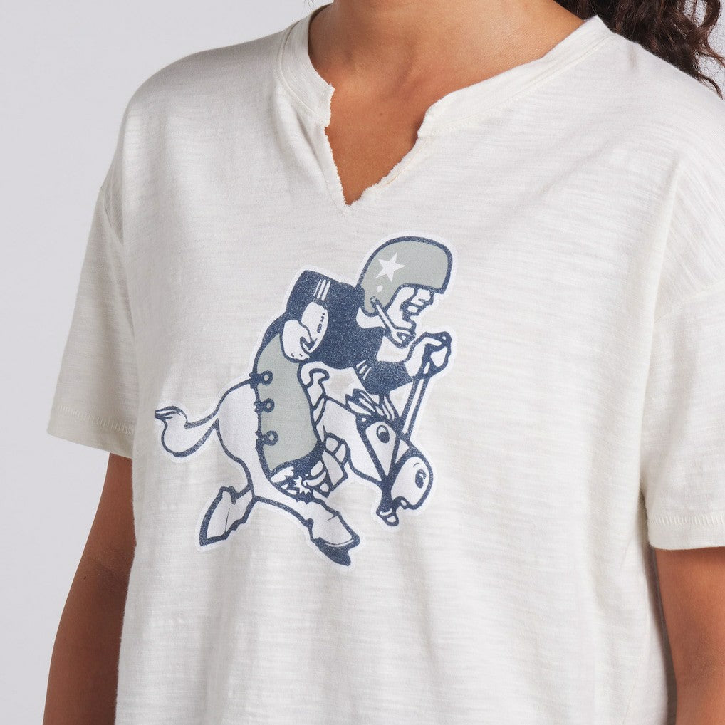 Dallas Cowboys Women's Trick Play Slub Boxy T-Shirt Cream | Fanatics