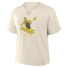 Pittsburgh Steelers Women's Trick Play Slub Boxy T-Shirt Cream | Fanatics