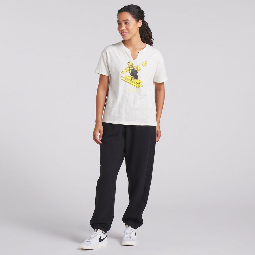 Pittsburgh Steelers Women's Trick Play Slub Boxy T-Shirt Cream | Fanatics