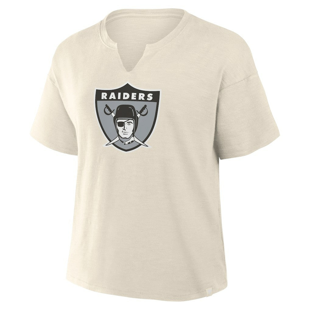Las Vegas Raiders Women's Trick Play Slub Boxy T-Shirt Cream | Fanatics