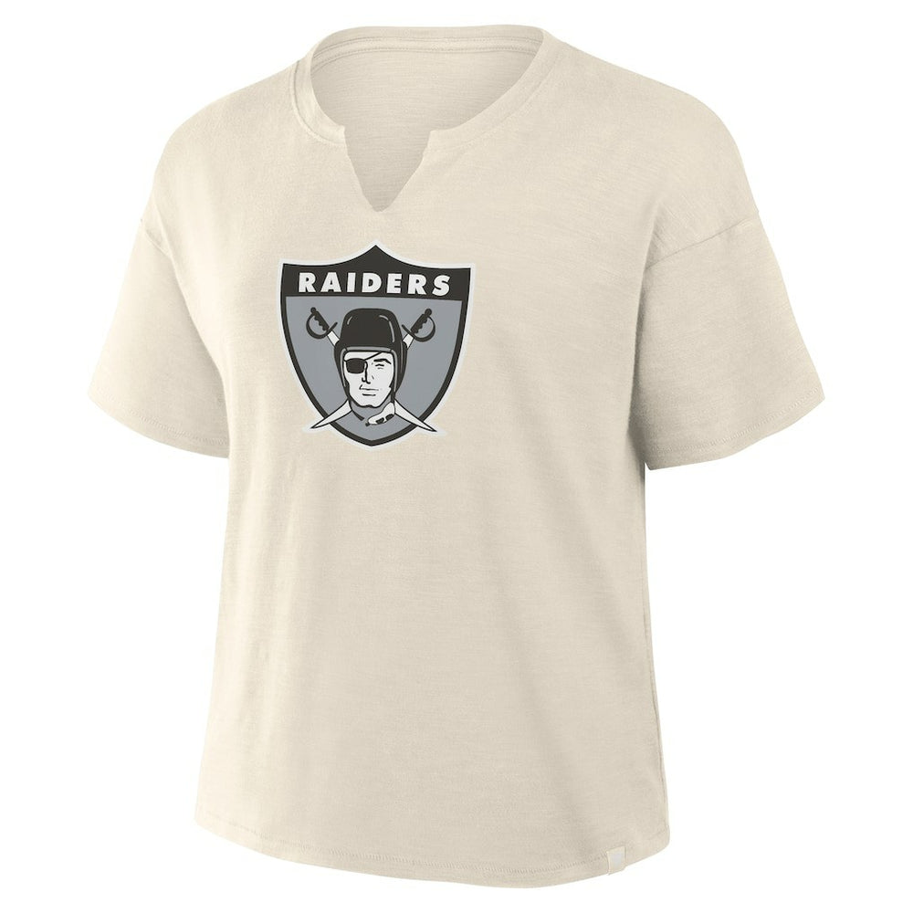 Las Vegas Raiders Women's Trick Play Slub Boxy T-Shirt Cream | Fanatics