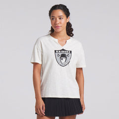 Las Vegas Raiders Women's Trick Play Slub Boxy T-Shirt Cream | Fanatics