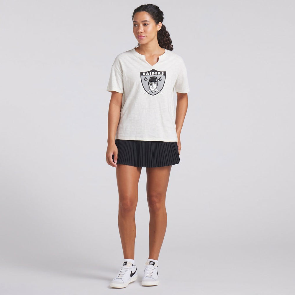 Las Vegas Raiders Women's Trick Play Slub Boxy T-Shirt Cream | Fanatics
