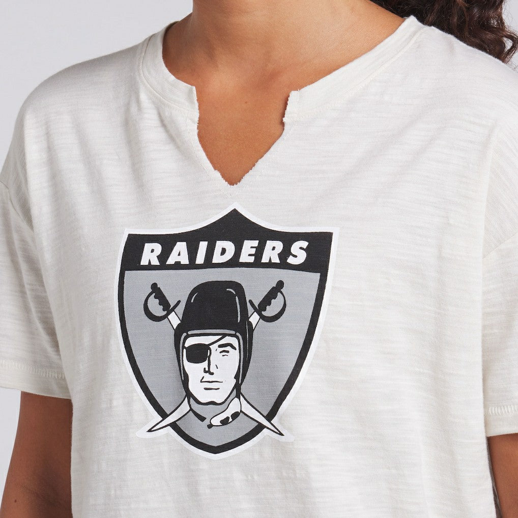 Las Vegas Raiders Women's Trick Play Slub Boxy T-Shirt Cream | Fanatics