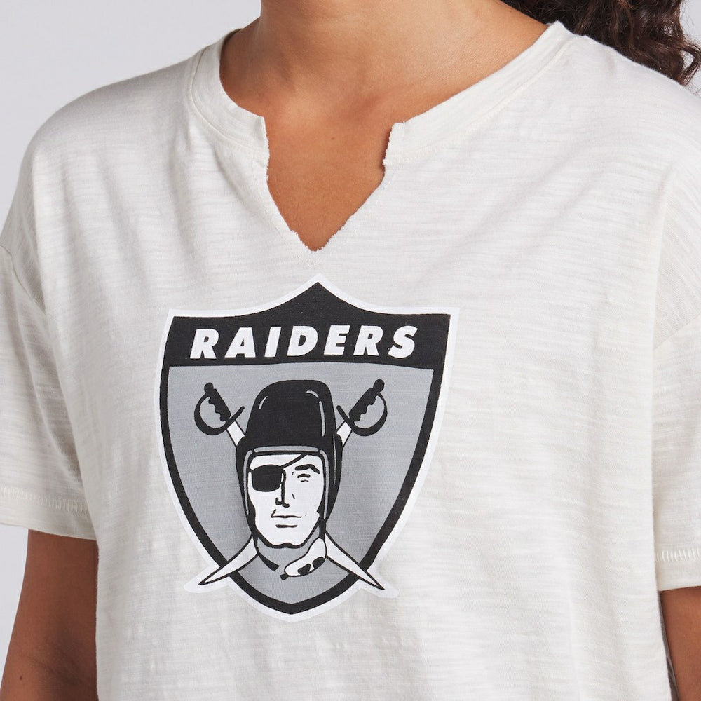 Las Vegas Raiders Women's Trick Play Slub Boxy T-Shirt Cream | Fanatics