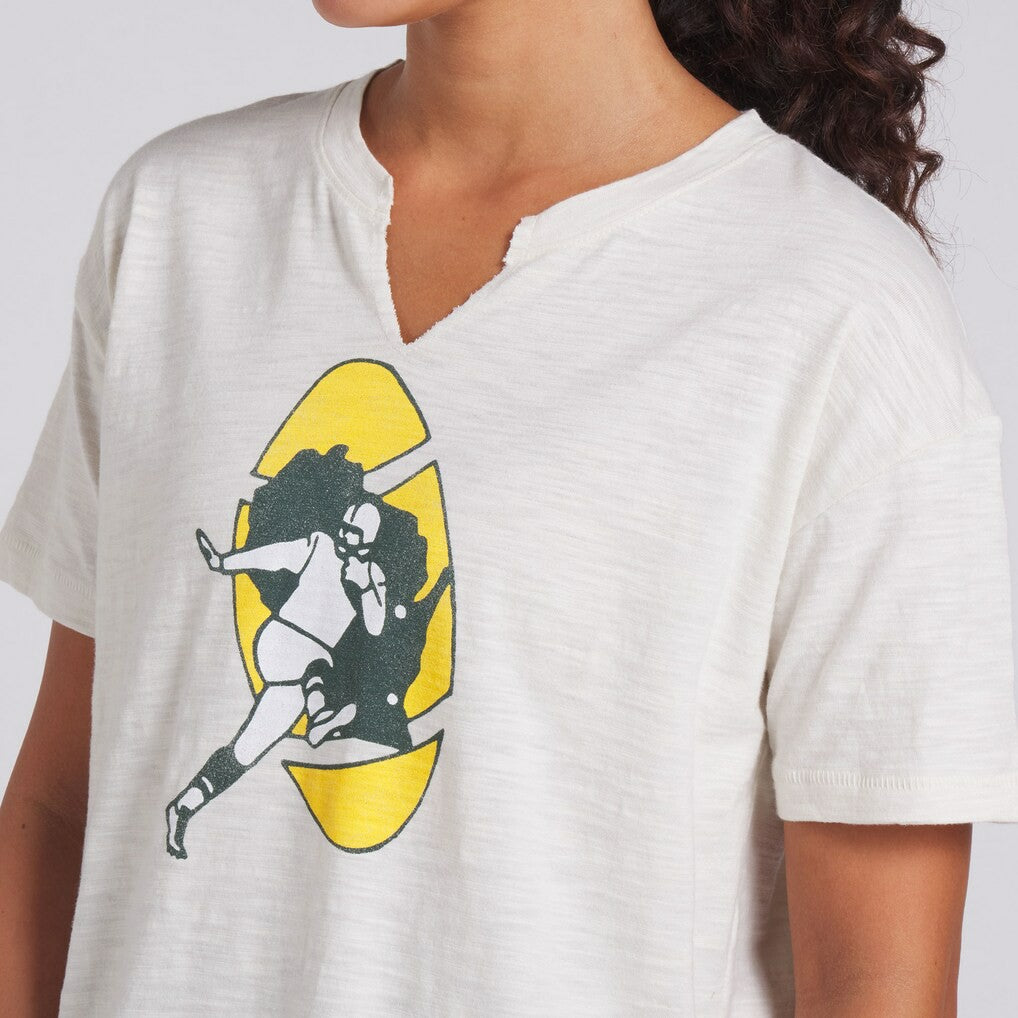Green Bay Packers Women's Trick Play Slub Boxy T-Shirt Cream | Fanatics