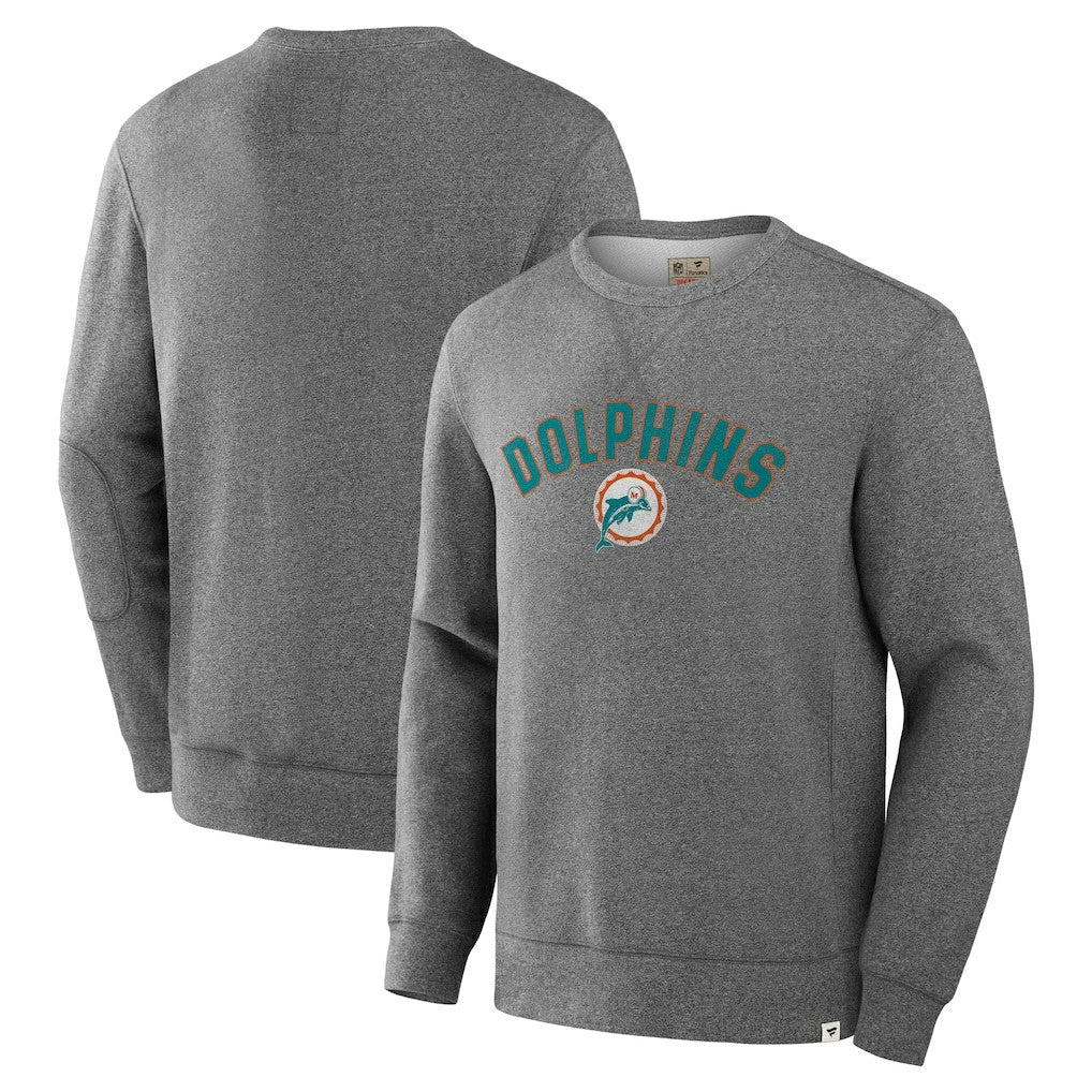 Miami Dolphins Loop Terry Pullover Sweatshirt Heather Gray | Fanatics