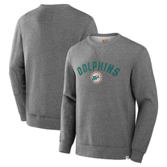 Miami Dolphins Loop Terry Pullover Sweatshirt Heather Gray | Fanatics
