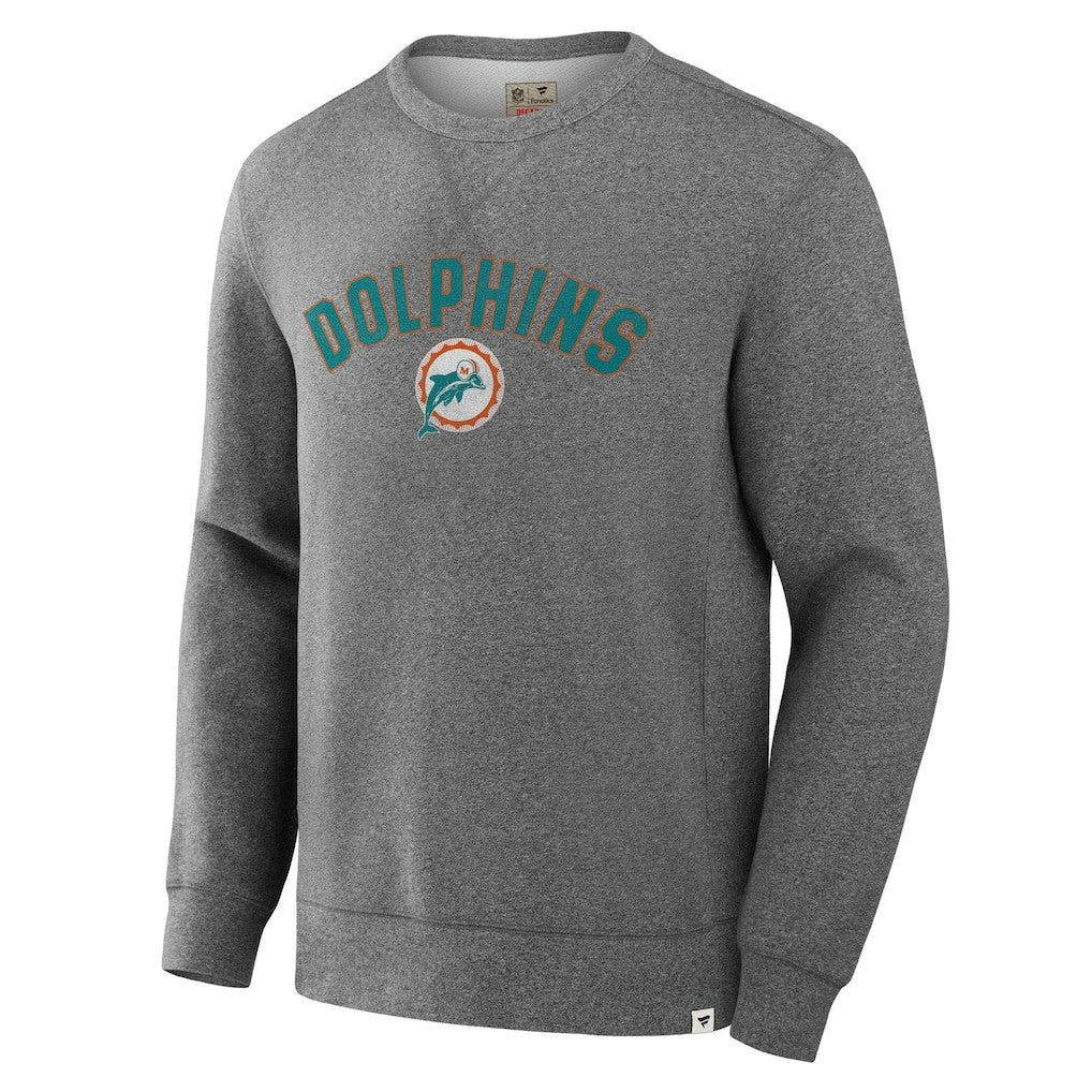 Miami Dolphins Loop Terry Pullover Sweatshirt Heather Gray | Fanatics