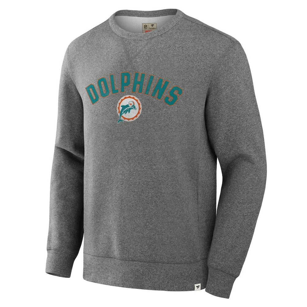 Miami Dolphins Loop Terry Pullover Sweatshirt Heather Gray | Fanatics