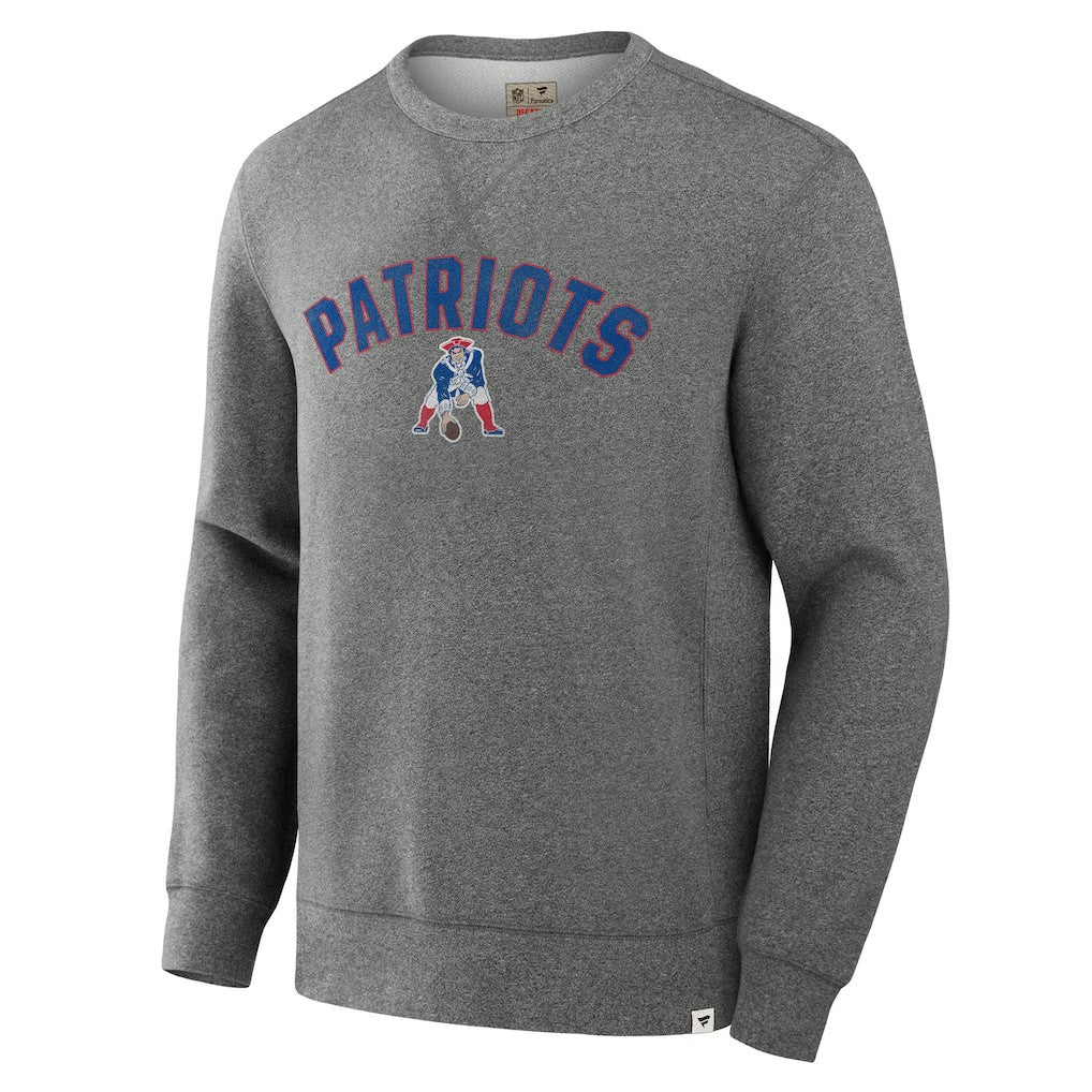 New England Patriots Loop Terry Pullover Sweatshirt Heather Gray | Fanatics