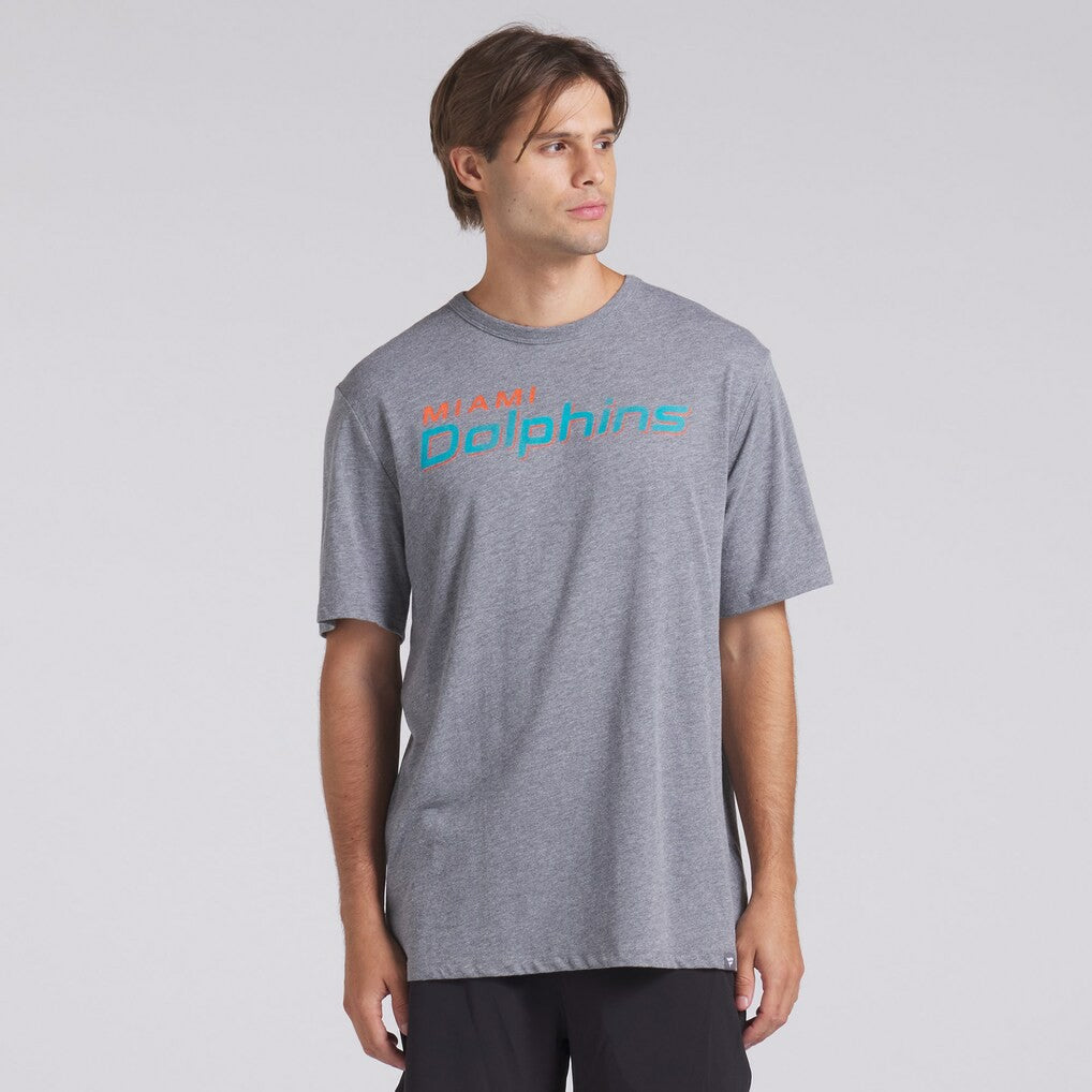 Miami Dolphins Pass Rush Tri-Blend T-Shirt Heather Gray | Fanatics