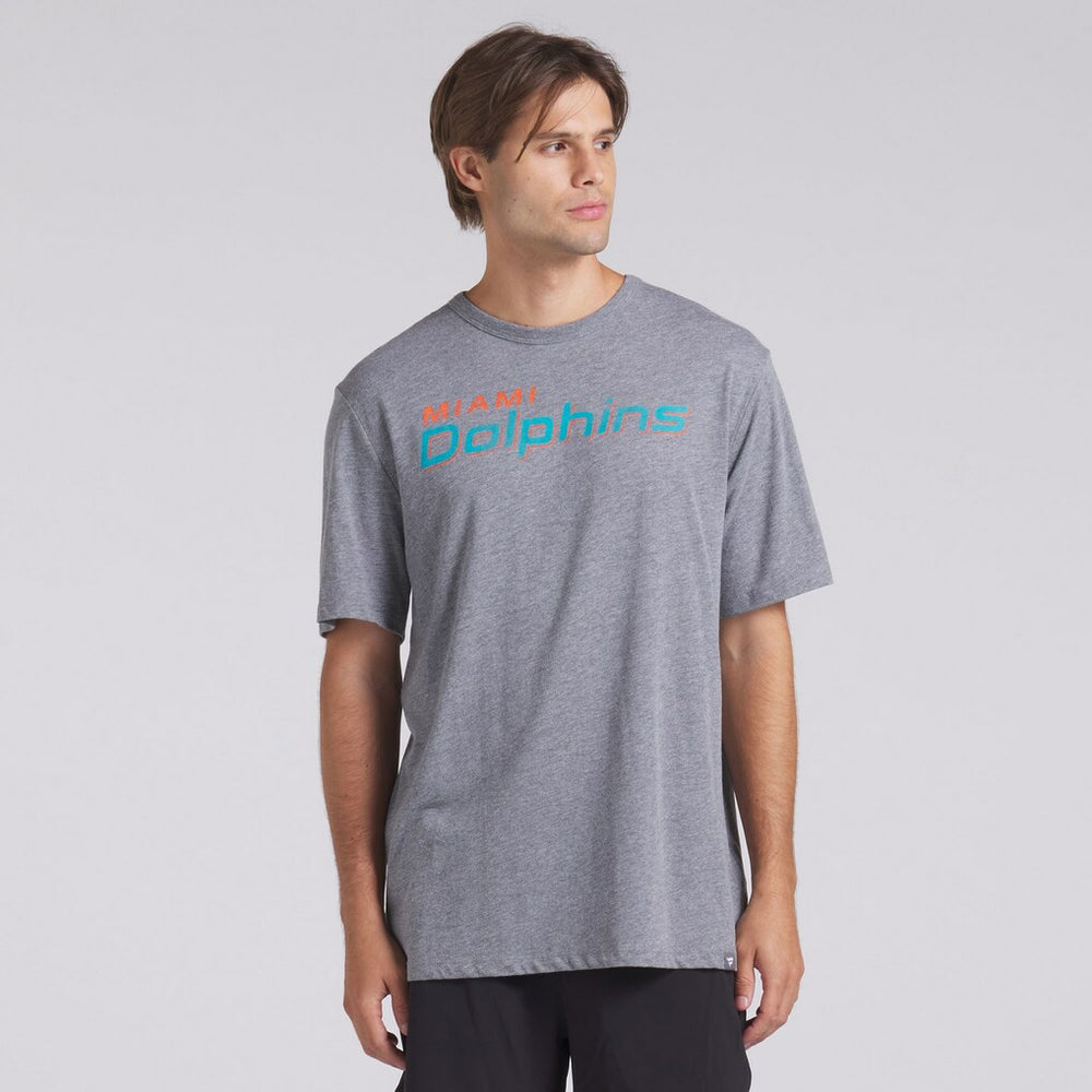 Miami Dolphins Pass Rush Tri-Blend T-Shirt Heather Gray | Fanatics