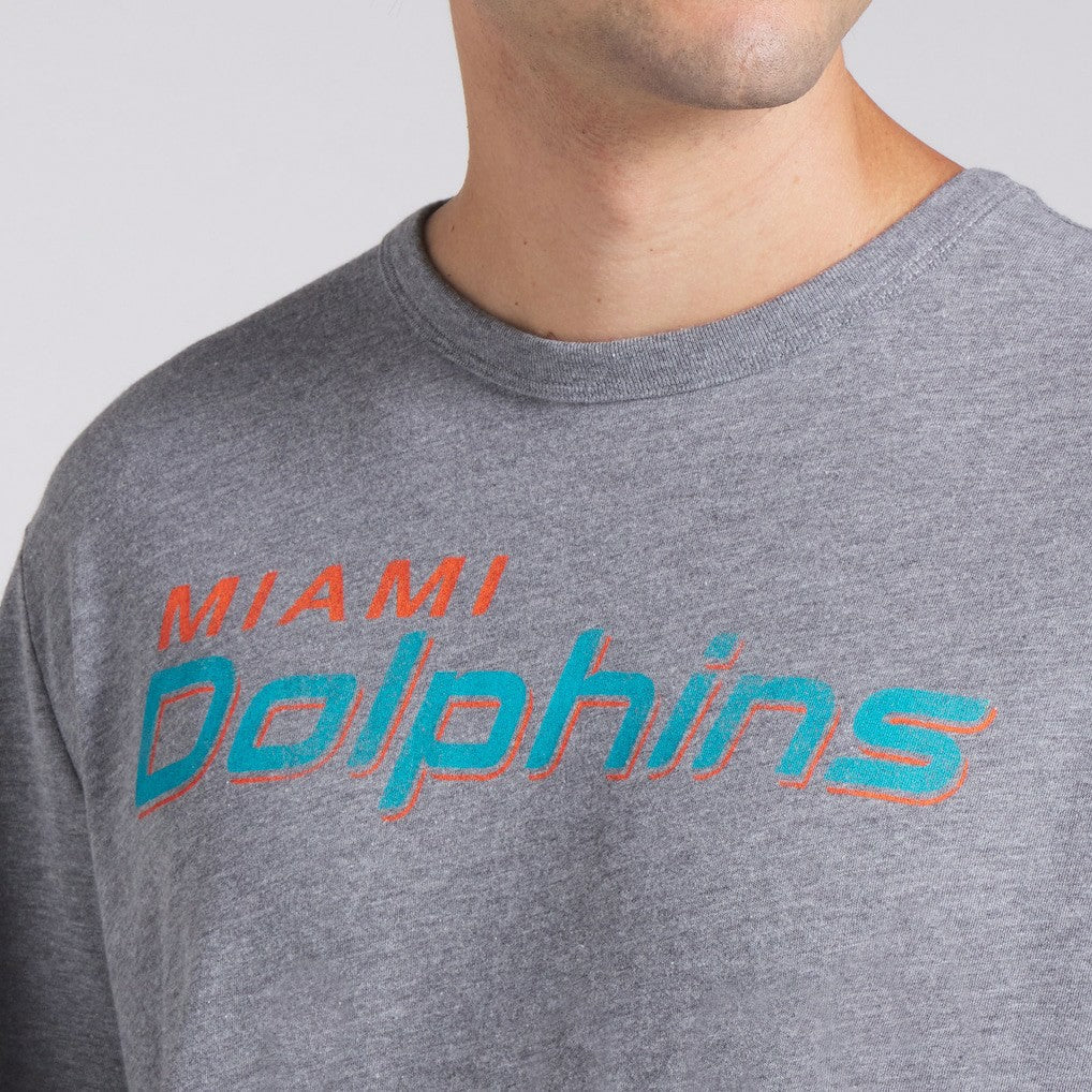 Miami Dolphins Pass Rush Tri-Blend T-Shirt Heather Gray | Fanatics