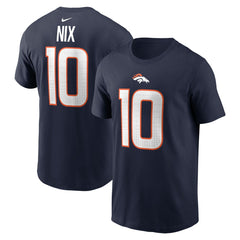 Bo Nix Denver Broncos Player Name & Number T-Shirt Navy | Nike for Sale