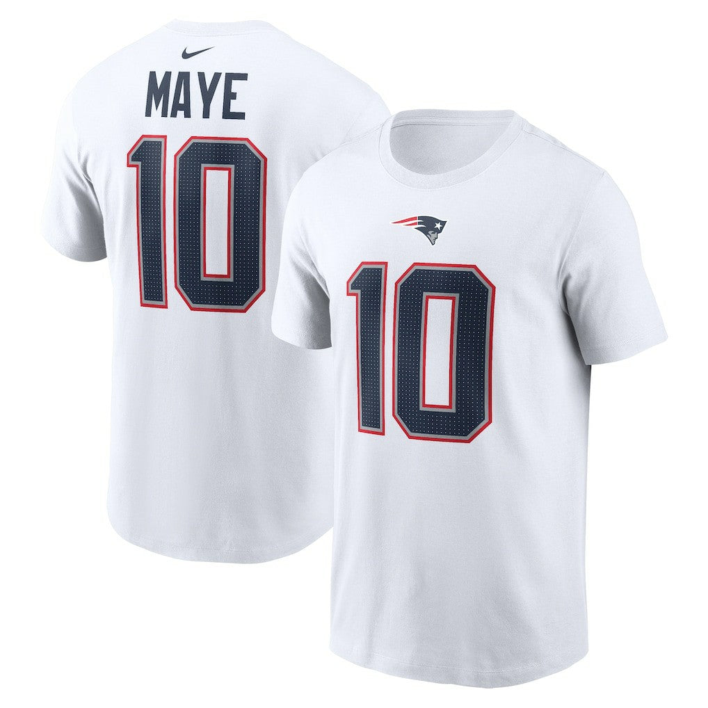 Drake Maye New England Patriots Player Name & Number T-Shirt White | Nike for Sale