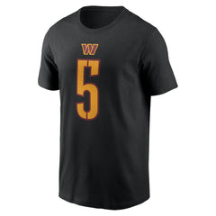 Jayden Daniels Washington Commanders Player Name & Number T-Shirt Black | Nike for Sale