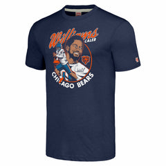 Caleb Williams Chicago Bears Homage Unisex Caricature Player Tri-Blend T-Shirt Navy | NFL
