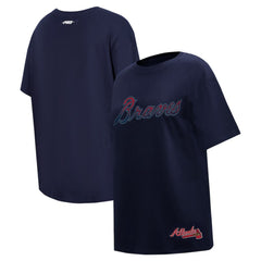 Atlanta Braves Pro Standard Women's Rhinestone Slim Fit T-Shirt - MLB