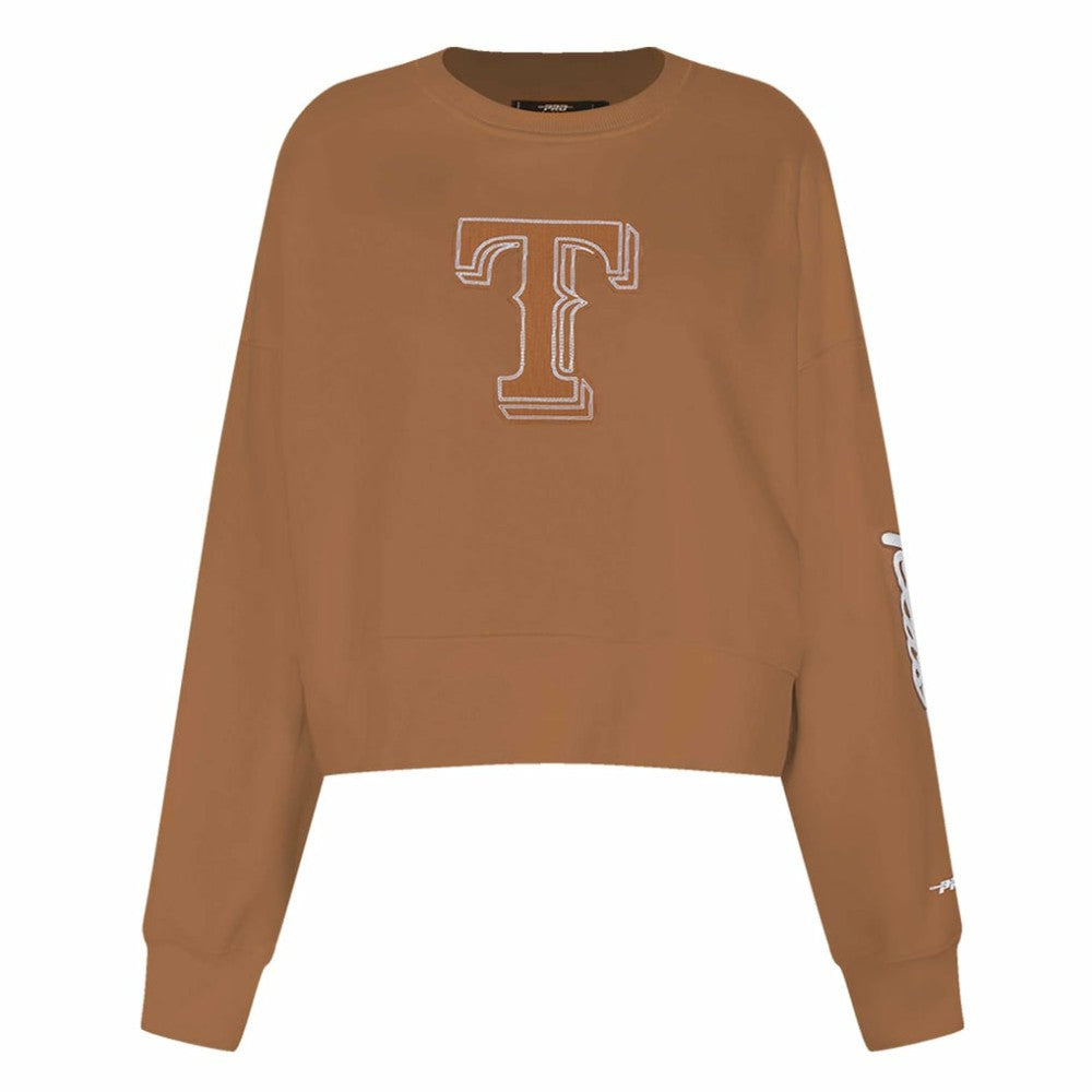 Texas Rangers Pro Standard Women's Paint The City Pullover Cropped Sweatshirt - MLB