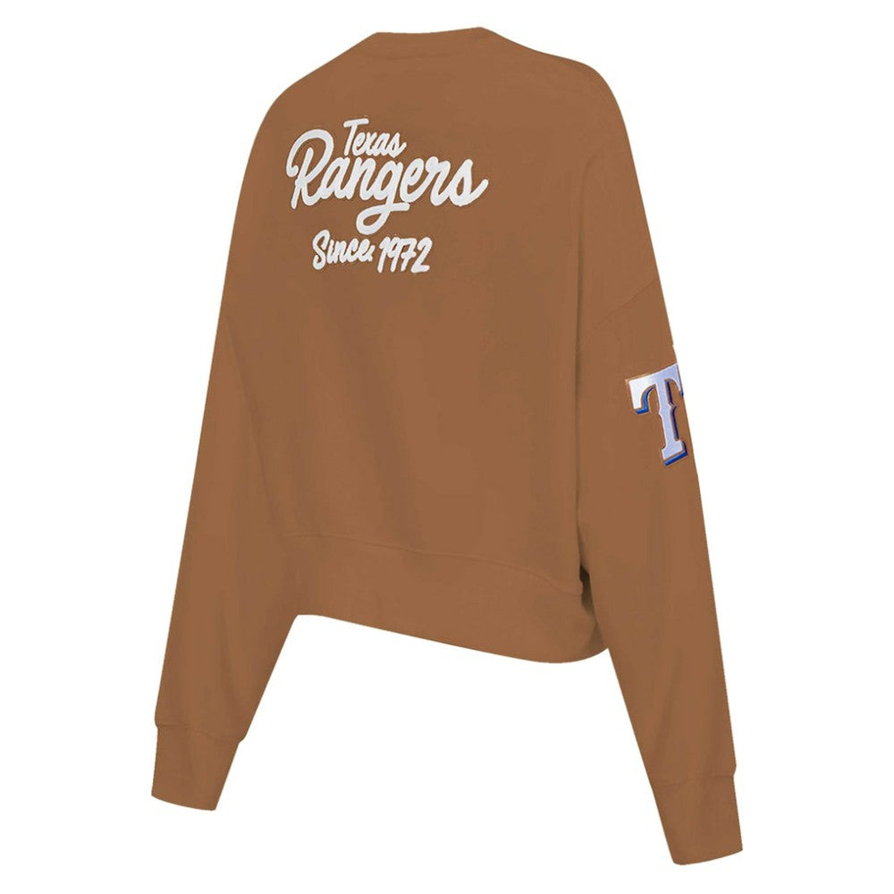 Texas Rangers Pro Standard Women's Paint The City Pullover Cropped Sweatshirt - MLB