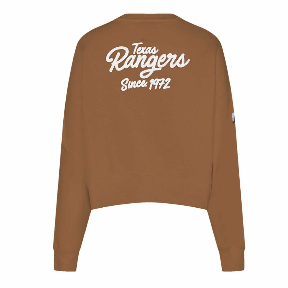 Texas Rangers Pro Standard Women's Paint The City Pullover Cropped Sweatshirt - MLB