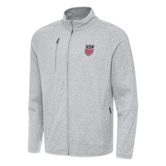USMNT Antigua Hold-Up Tri-Blend Full-Zip Jacket Heather Gray - FIFA World CUP