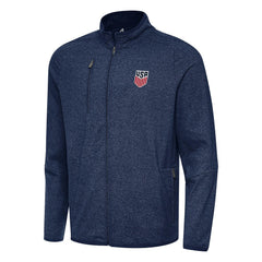USMNT Antigua Hold-Up Tri-Blend Full-Zip Jacket Heather Navy - FIFA World CUP