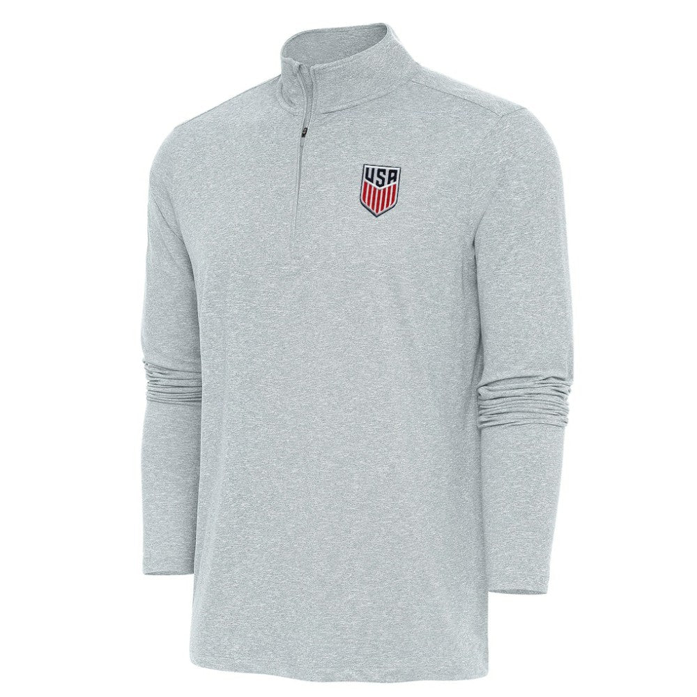 USMNT Antigua Hunk Quarter-Zip Top Heather Gray - FIFA World CUP