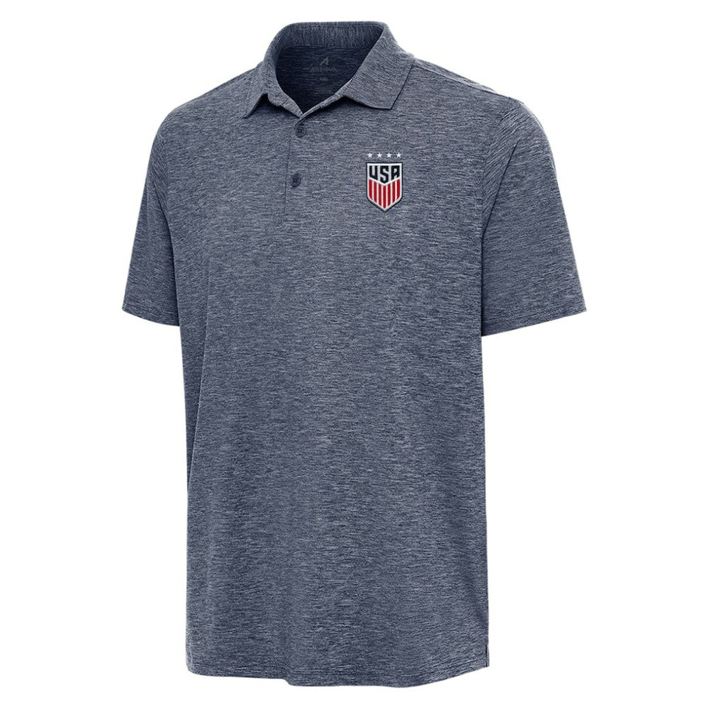 USWNT Antigua Big & Tall Par 3 Polo Heather Navy - FIFA World CUP