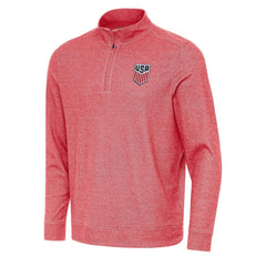 USMNT Antigua Subtle Quarter-Zip Top Heather Red - FIFA World CUP